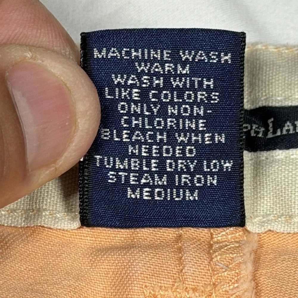 Polo Ralph Lauren Chino Shorts Light Peach Pleated Cotton Men's Tyler Shorts 34